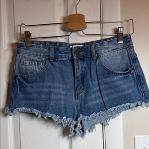 Forever 21 Blue Distressed Jean Shorts